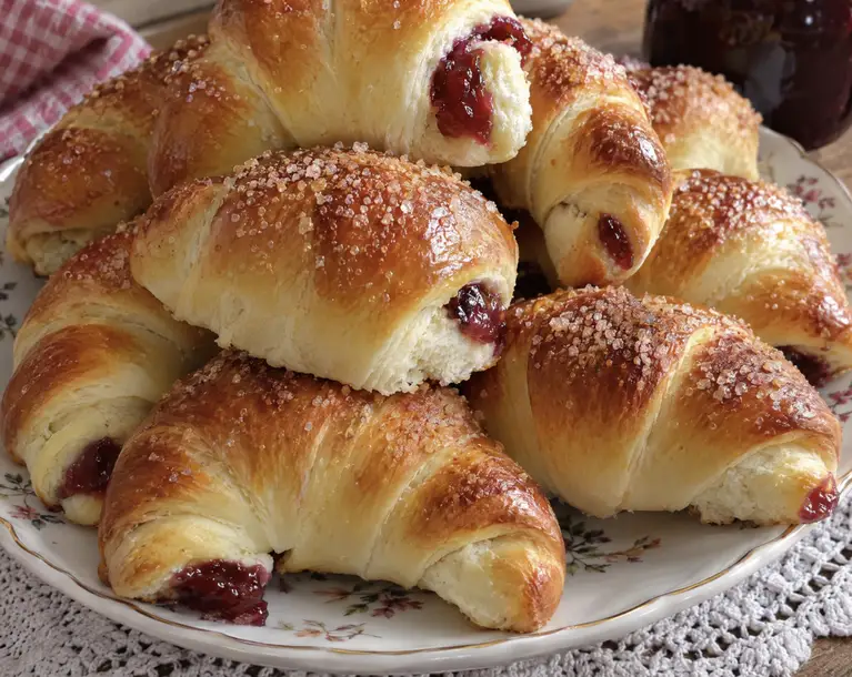 Rogaliki drożdżowe z marmoladą, puszyste jak u babci