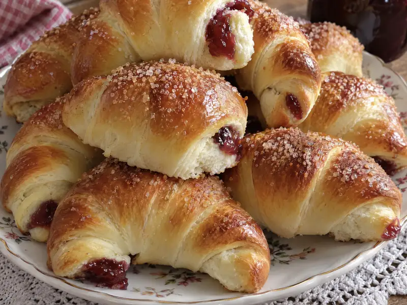 Rogaliki drożdżowe z marmoladą, puszyste jak u babci