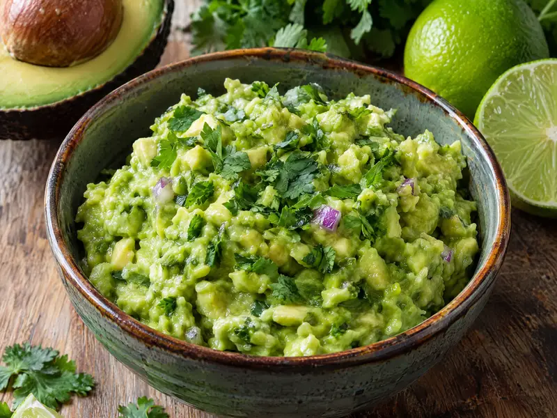 Guacamole z awokado, limonką i kolendrą, które nie ciemnieje